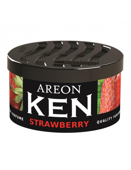 Areon KEN Duftdose in der Duftrichtung Erdbeere | areon-fresh.de die kleinen und praktischen premium Auto Duftdosen zum Mitnehme