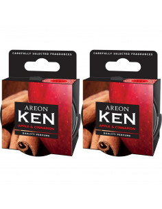 Areon KEN Duftdose in der Duftrichtung Apfel & Zimt | areon-fresh.de die kleinen und praktischen premium Auto Duftdosen zum Mitn