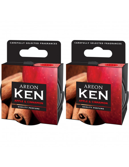 Areon KEN Duftdose in der Duftrichtung Apfel & Zimt | areon-fresh.de die kleinen und praktischen premium Auto Duftdosen zum Mitn