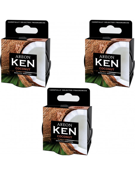 Areon KEN Duftdose in der Duftrichtung Kokosnuss | areon-fresh.de die kleinen und praktischen premium Auto Duftdosen zum Mitnehm