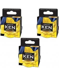 Areon KEN Duftdose in der Duftrichtung Vanilla Mia | areon-fresh.de die kleinen und praktischen premium Auto Duftdosen zum Mitne
