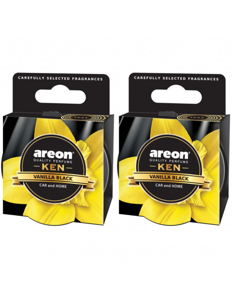 Areon KEN Duftdose in der Duftrichtung Vanilla Black | areon-fresh.de die kleinen und praktischen premium Auto Duftdosen zum Mit