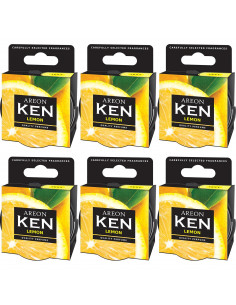 Areon KEN Duftdose in der Duftrichtung Zitrone | areon-fresh.de die kleinen und praktischen premium Auto Duftdosen zum Mitnehmen