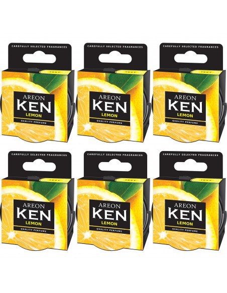 Areon KEN Duftdose in der Duftrichtung Zitrone | areon-fresh.de die kleinen und praktischen premium Auto Duftdosen zum Mitnehmen
