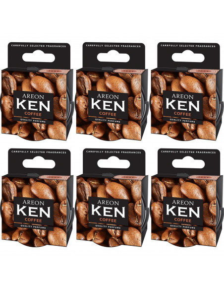 Areon KEN Duftdose in der Duftrichtung Kaffee | areon-fresh.de die kleinen und praktischen premium Auto Duftdosen zum Mitnehmen