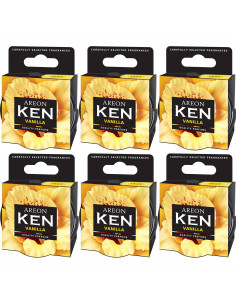 Areon KEN Duftdose in der Duftrichtung Vanille | areon-fresh.de die kleinen und praktischen premium Auto Duftdosen zum Mitnehmen