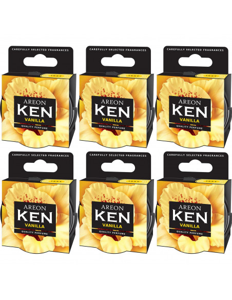 Areon KEN Duftdose in der Duftrichtung Vanille | areon-fresh.de die kleinen und praktischen premium Auto Duftdosen zum Mitnehmen