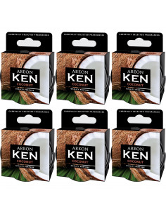 Areon KEN Duftdose in der Duftrichtung Kokosnuss | areon-fresh.de die kleinen und praktischen premium Auto Duftdosen zum Mitnehm