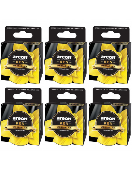 Areon KEN Duftdose in der Duftrichtung Vanilla Black | areon-fresh.de die kleinen und praktischen premium Auto Duftdosen zum Mit