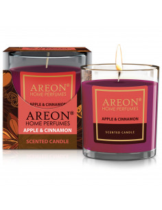 areon Wohlfühl - Duftkerze im Glas - Duft: Apfel & Zimt 120gr. | areon-fresh.de hat die besten | Duftkerzen & Raumdufte | Lufter