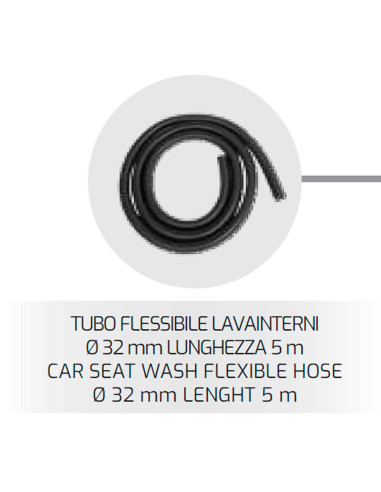 AC WET/DRY Autositzreiniger Flexibler Schlauch 32mm, 5m